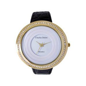 Charles Delon Casual Style Black/Gold Watch
